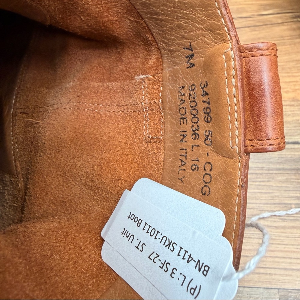 Frye Boots Ricki Ring Beige Fashion Women’s Size 7M  Brown Leather Ankle Boots - Picture 8 of 9